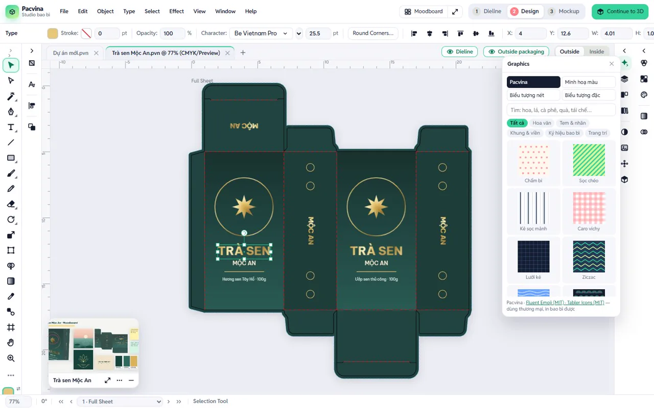 Thiết kế trên khuôn trong Studio