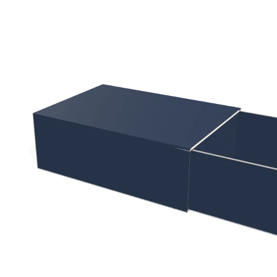 Mockup 3D Hộp kéo cứng (ống áo + khay)
