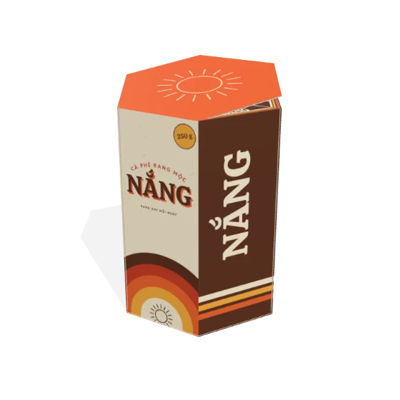 Mockup 3D Hộp lục giác